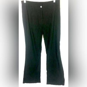 J Jill Stretch Black High Waist Textured Stretch Stripe Pants Women Size 8